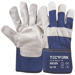 Tecwerk, Schutzhandschuhe, Handschuhe Weser Grösse 10 blau EN 388 PSA-Kategorie II (10)