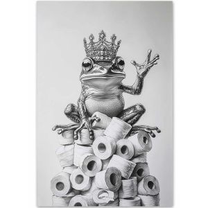 Sinus-Art Wandbild König Frosch, Leinwand, Hochformat, 40 x 60 cm