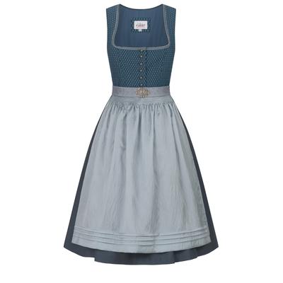 Dirndl NÜBLER "Dirndl midi Gudrun", Damen, Gr. 40, EURO, blau (petrol), Obermaterial: 100% Polyester PES., Kleider