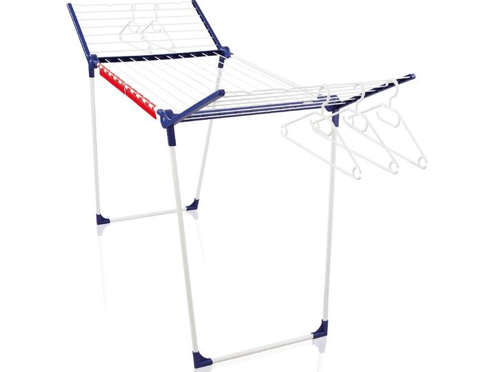 Wäscheständer LEIFHEIT Pegasus 200 Solid , blau (blau, weiß), B:167cm H:87cm T:66cm, Kunststoff, Stahl, Wäscheständer, Wäscheständer, inkl. 2 Kleinteilehalter