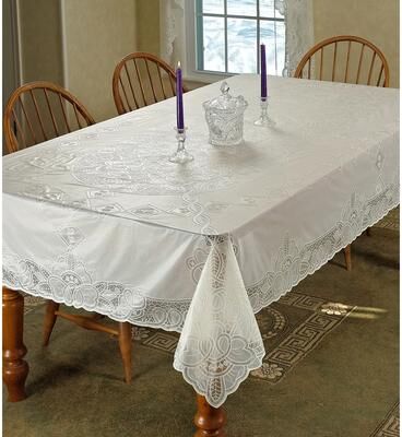 Violet Linen Vinyl Lace Betenburg Design Tablecloth