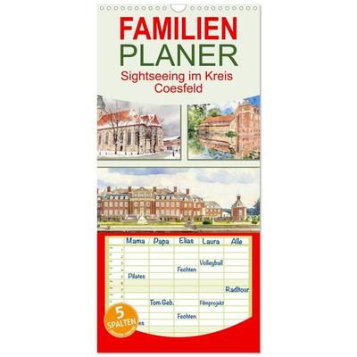 Familienplaner 2027 - Sightseeing im Kreis Coesfeld mit 5 Spalten (Wandkalender, 21 x 45 cm) CALVENDO