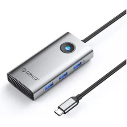 Orico Converter PW11-6P USB-C Hub Docking Station 3x USB-A 3.0 + 1x USB-C 2.0 + 1x HDMI - Gray (USB-C, 6 Ports), Dockingstation + USB Hub, Grau, Silber