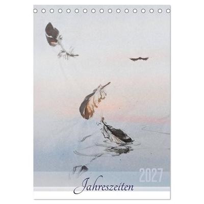 Jahreszeiten in Stil japanischer Malerei - Kunst (Tischkalender 2027 DIN A5 hoch), CALVENDO Monatskalender