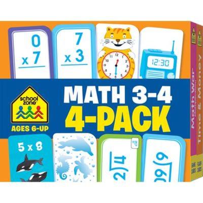 School Zone Math 3-4 Flash Cards 4-Pack, Nonbook von School Zone, School Zone, 978-1-60159-937-7