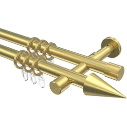 GARDINENSTANGE Prestige Savio 120 cm, 2-läufig, 20 mm Ø Messing-Optik