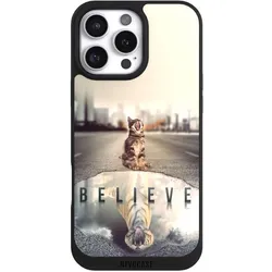 Nivocase Handyhülle für Apple iPhone 16 Pro Max Hülle NIVOpure Case Schwarz Motivation Tiere Tiger (Apple iPhone 16 Pro Max), Smartphone Hülle, Schwarz