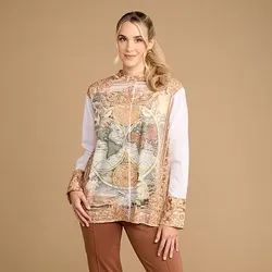 SCHIFFHAUER MUNICH® Bluse White Blouse Art Logoknöpfe figurumspielend