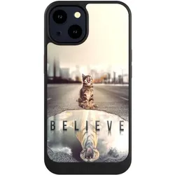 Nivocase Hülle für Apple iPhone 14 Handyhülle NIVOcore Case Schwarz Motivation Tiere Tiger (Apple iPhone 14), Smartphone Hülle, Schwarz