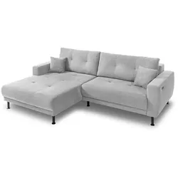 BOOOM Ecksofa mit Funktion Magic Stoff Silver