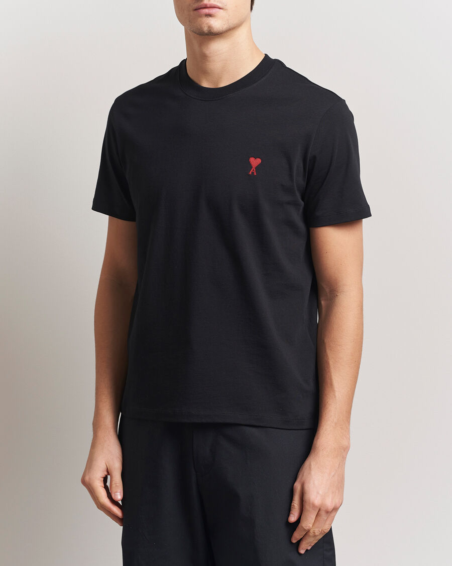 AMI Heart Logo T-Shirt Black men L Sort