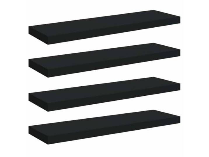 QINXIXINAIXI Schweberegale 4 STK. Schwarz 80x23,5x3,8 cm MDF Schwebendes Wandregal, unsichtbare Befestigung, MDF Wabenplatten-Design, Metallrahmen, Wandboard