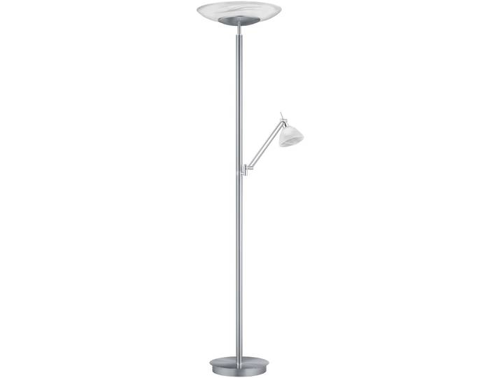 Stehlampe Oriano Nickel matt/Chrom abgesetzt Nickel matt/Chrom abgesetzt 4750 lm Dimmbar H 182 cm - LED - Lichtfarbe: Extra warmweiss - LED Energiesparlampen