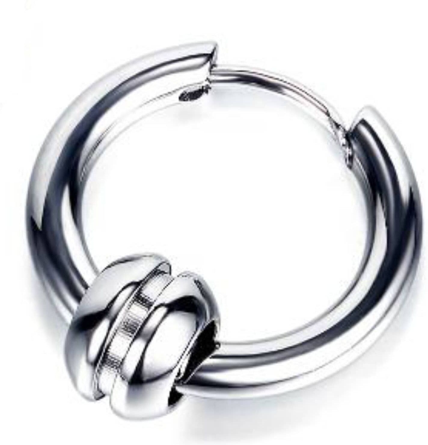 Single-Creole FIRETTI "Schmuck Geschenk Ohrschmuck einzeln Balls", silber (edelstahlfarben), Ohrringe, Damen, 17mm, Edelstahl, Single-Creole, Elemente abnehmbar edelstahlfarben 17mm, Edelstahl