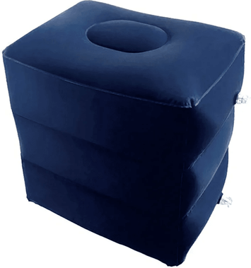 Inspire Essentials Inflatable Kids Airplane Footrest Travel Pillow Bed For Flights And Cars navy Blue