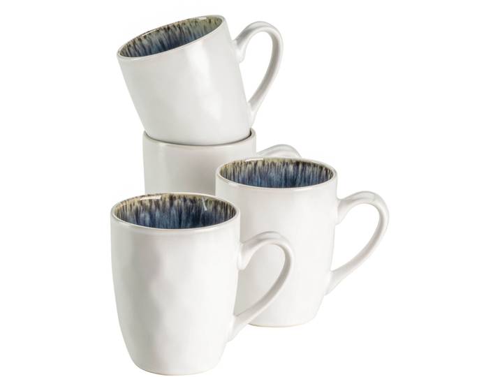 MÄSER Kaffeebecher-Set Frozen Blau Steingut 4 Stk