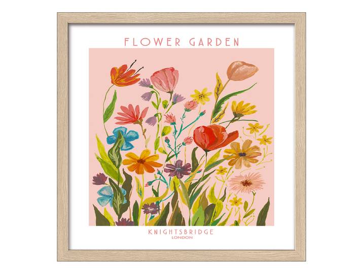 Holzbild Flower Market Typ B Floatglas, MDF Orange/Gelb/Grün 33 x 33 x 1cm