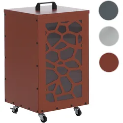 Pelletbehälter HWC-Q30 Waben, Pelletbox Aufbewahrungsbox für z.B. Tierfutter, Rollen Füße 64x36x36cm ~ kupferfarben
