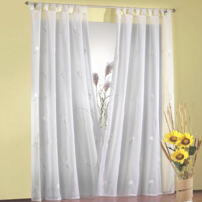 Vorhang WECKBRODT "Daisy" Gr. 1, bunt (multi), B:140cm H:245cm, Voile, Polyester, Gardinen, Voile, halbtransparent, bestickt, Floral, geblümt, Gardine, Store