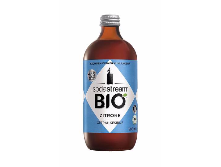 Sodastream BIO Sirup Zitrone 500 ml – Wassersprudler Sirup – blau