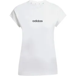 adidas Essentials Linear Cotton T-Shirt Damen - white/black - XS