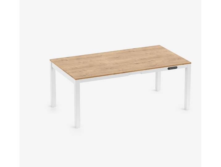 PRIMUS 4-Bein Schreibtisch Weiß Eiche 1800 x 1000 x 25 mm