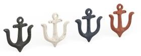 ARCILLA ELEMENTAL Black Metal 4 Cubbies and 1 Shelf Wall Hook with 7 Hangers - 4 x 2 x 4