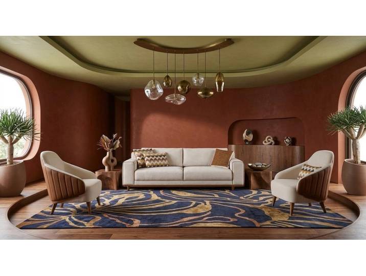 JVmoebel Wohnlandschaft Stilvolles Wohnlandschaft Set mit 3+1+1 Sitzer Beige, 3 Teile, Made in Europa