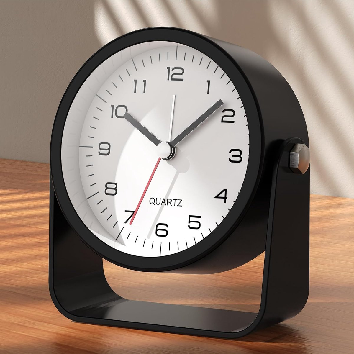 SnelShoppen Analoge Alarmklok 3.5 Inch - Retro Design, Stille Niet-Tikkende Bedklok met Licht