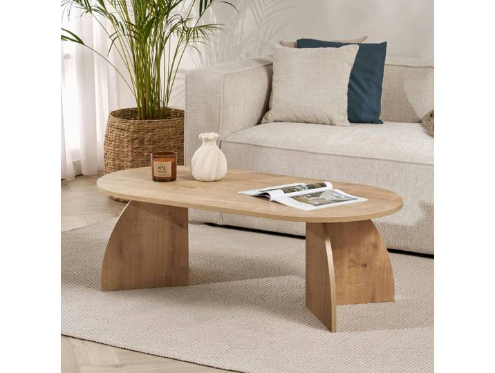 Table basse ovale pieds courbes MARFA - Chêne
