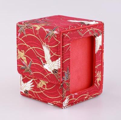Daily Deals Depot Trading Card Deck Box Case, Carrying Organizer Holder For MTG, TCG, Commander, Board Games, Collectible Card Storages red Crane