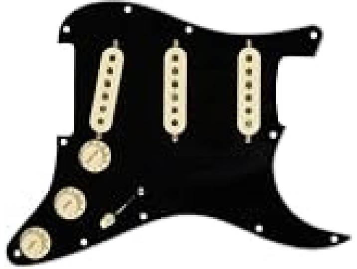 Fender CS Fat 50's Pickguard Stratocaster Pré-Câblé S/S/S Noir 11 Trous