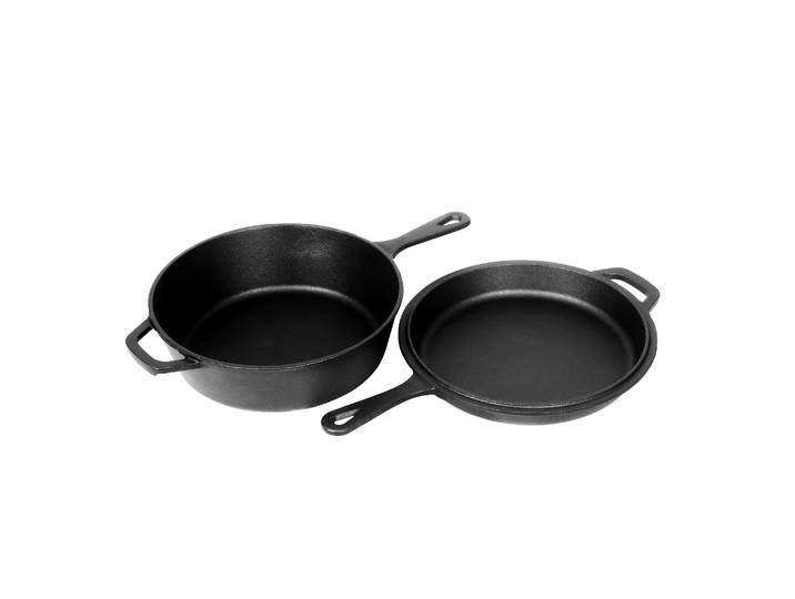 Gusseisenpfanne 2-in-1 Set 2-teilig