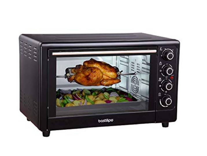 Bastilipo Tischbackofen mit Konvektion und 50 Liter Heizkörper, 2.200 W, Modell Milan Black