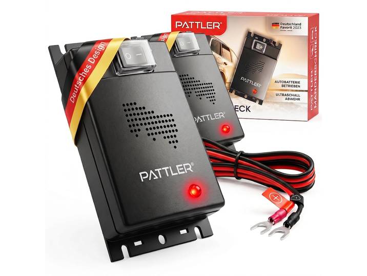 Ultraschall-Tierabwehr PATTLER Marderschreck 12 Volt fürs Auto , schwarz, Kunststoff, Tierfernhaltegeräte, Ultraschall-Tierabwehr, 2 Geräte