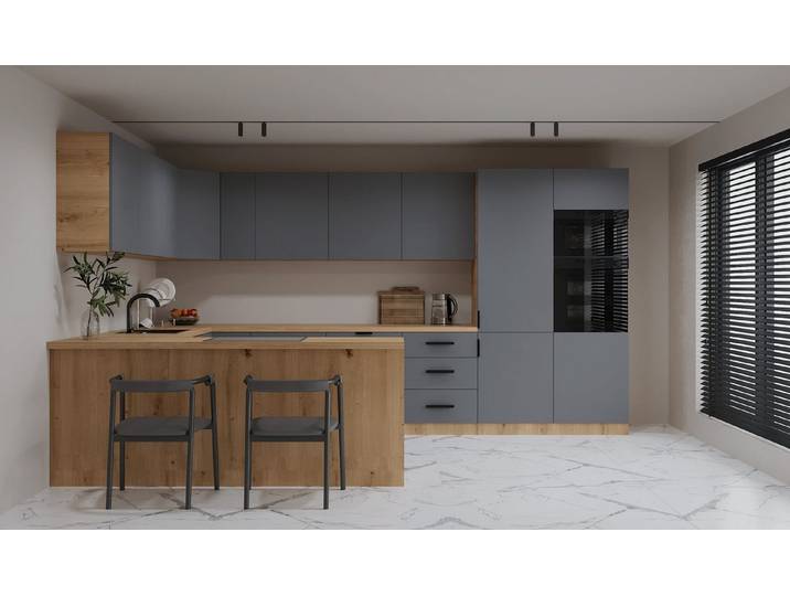 ROYAL24_MARKT Küchenzeile - K106-G860 - Nexa - Design für höchste Ansprüche, (Komplett Set), Beste Güte - Innovativ - Modern.