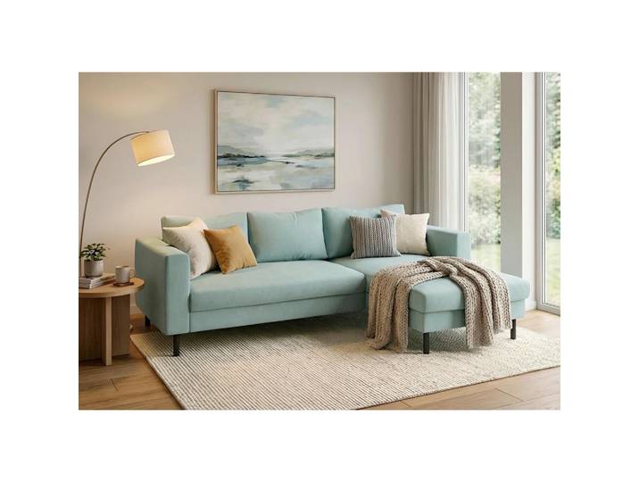 Trendmanufaktur Eckschlafsofa, Mintgrün, Metall, 4-Sitzer, 232x161 cm, Made in Europe, Rücken echt, Armteil links, rechts, Wohnzimmer, Sofas & Couches, Schlafsofas, Schlafsofas mit Bettkasten
