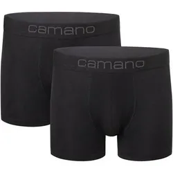 CAMANO Boxershorts Unterhosen Herren elastischer Gummibund ohne Einschneiden Baumwolle Stretch hautfreundlich Atmungsaktiv, Größe S in Schwarz Schwarz
