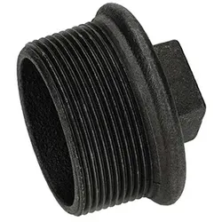 Temperguss Fitting schwarz Stopfen mit Rand 2"