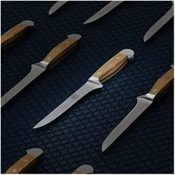 Güde Solingen Alpha Ausbeinmesser 16 cm Olive, Küchenmesser, Braun, Silber