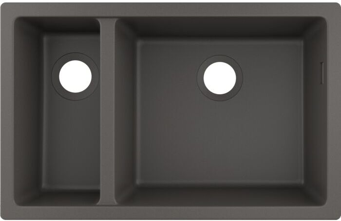 Hansgrohe Unterbauspüle 43433290 710 x 450 mm, 1 Haupt- und Zusatzbecken, steingrau