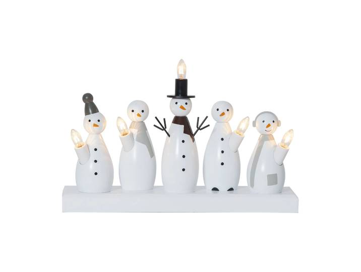 Star Trading Bougeoir de l avent Snowman Blanc'