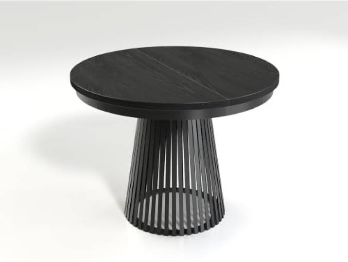 Masseno Ausziehbarer Tisch Travis Schwarz, 100x100x76,6 cm, Rund Esszimmertisch für Personen, Modern Style Tisch für Wohnzimmer, Küche