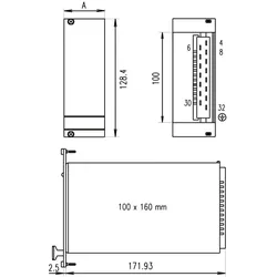 Schroff AC/DC Linearregler Single, 8 - 60 W - NETZGERAET PSG 115 OPV 14HP, Serverschrank Zubehör, Mehrfarbig