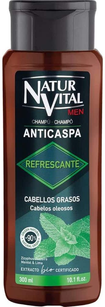 NaturVital Champú Anticaspa Refrescante Cabello Graso 300 ml