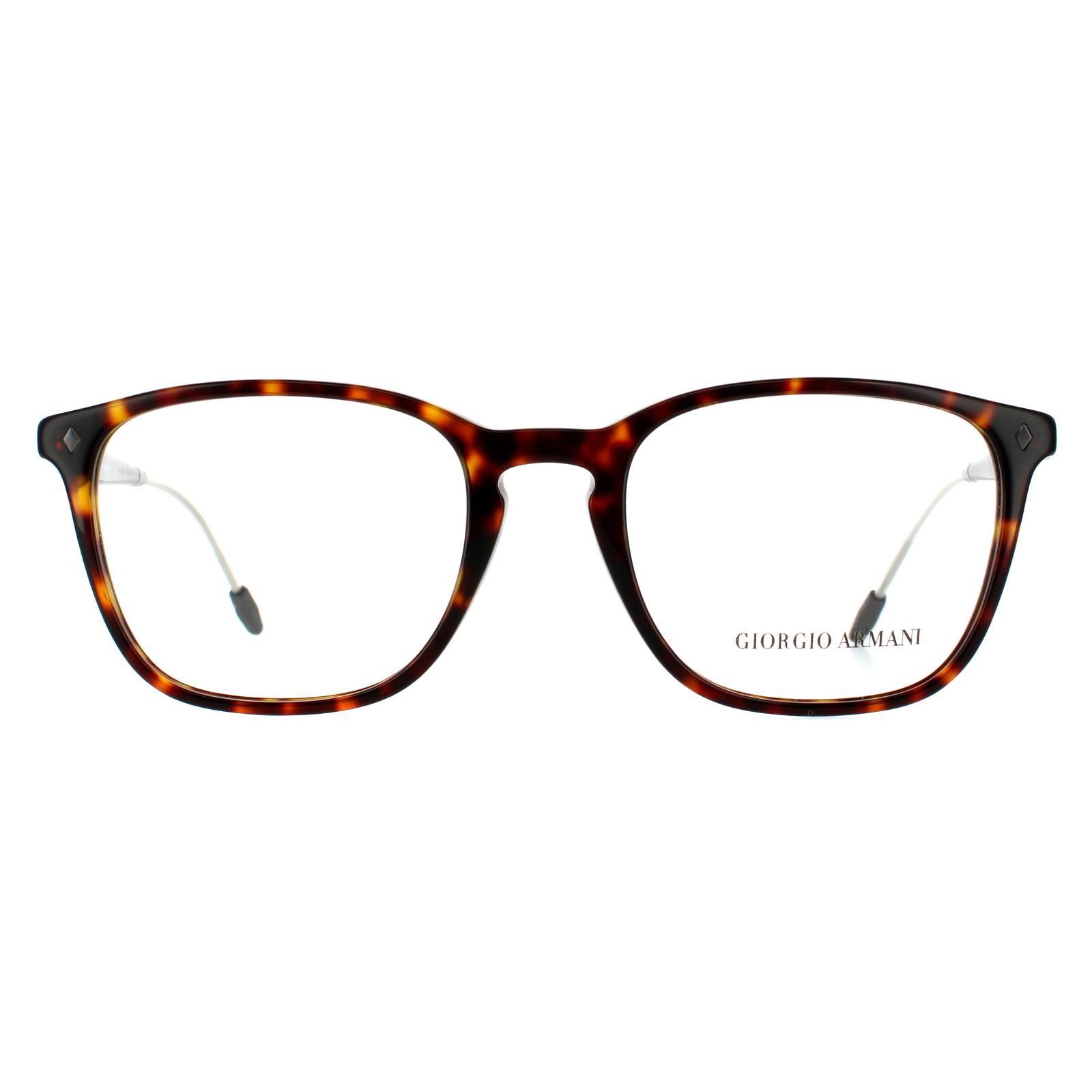 Giorgio Armani Rechteckig Herren Dunkel Havanna Brillenfassungen