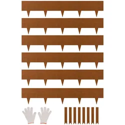 VEVOR Rasenkante, 6er Pack 1016x203,2 mm, Gartenpalisade, Beeteinfassung, Metall-Landschaftseinfassung, biegbare Garteneinfassung, Haifischstachel, Raseneinfassung für Blumenbeete, Hofwegteiler