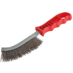 Wolfcraft Drahtbürste 2717000, Handbürste 265mm, 1-reihig, mit gewellten Borsten aus Edelstahl