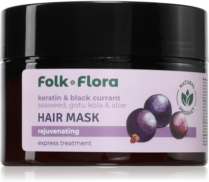 Folk & Flora Keratin & Black Currant masque cheveux régénérant 200 ml