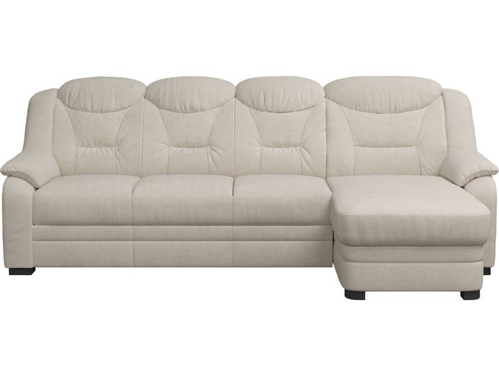 Ecksofa, 100% Polyester, Beige, 257×162 cm, Mit Bettfunktion Links, Gepolstert, Cotta